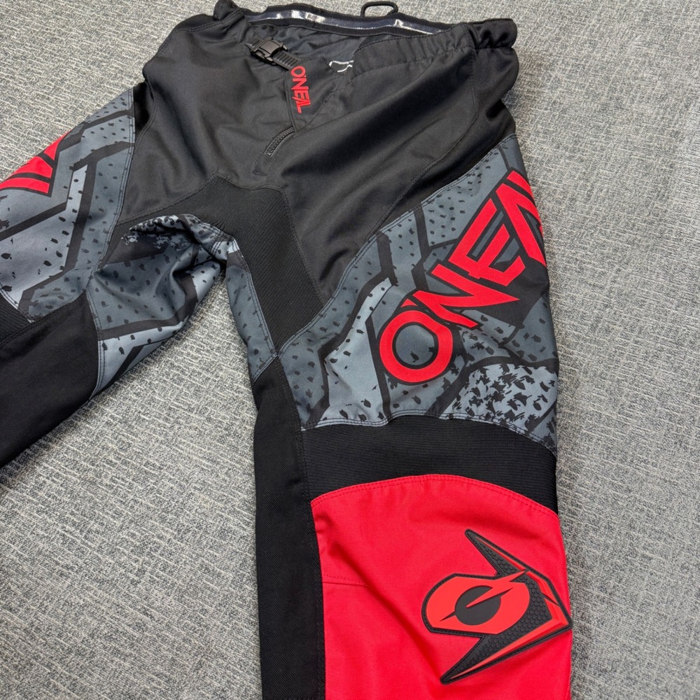 ONeal Element Motocross Pants Mens 34 Black Red Gray MX BMX Racing Gear